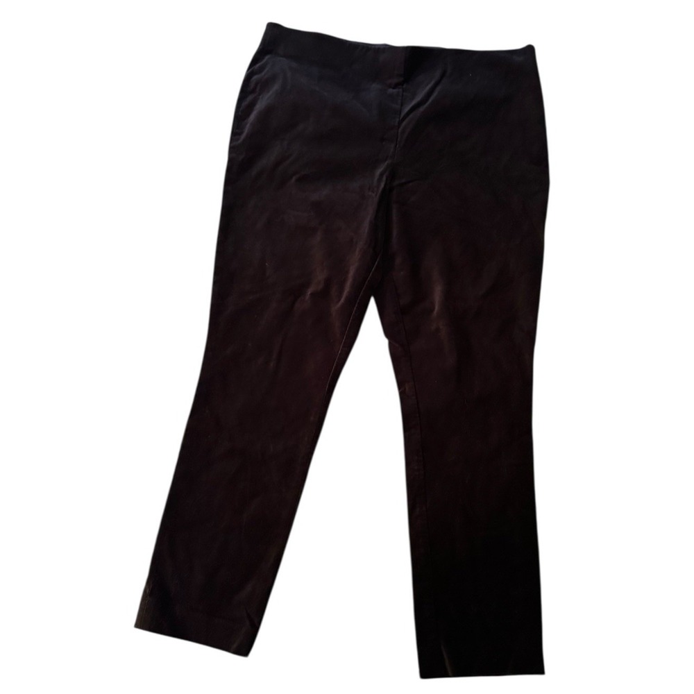 Lauren Ralph Lauren Women Velour Velvet Dress Pants Size 14 Black‎ Tapered Leg